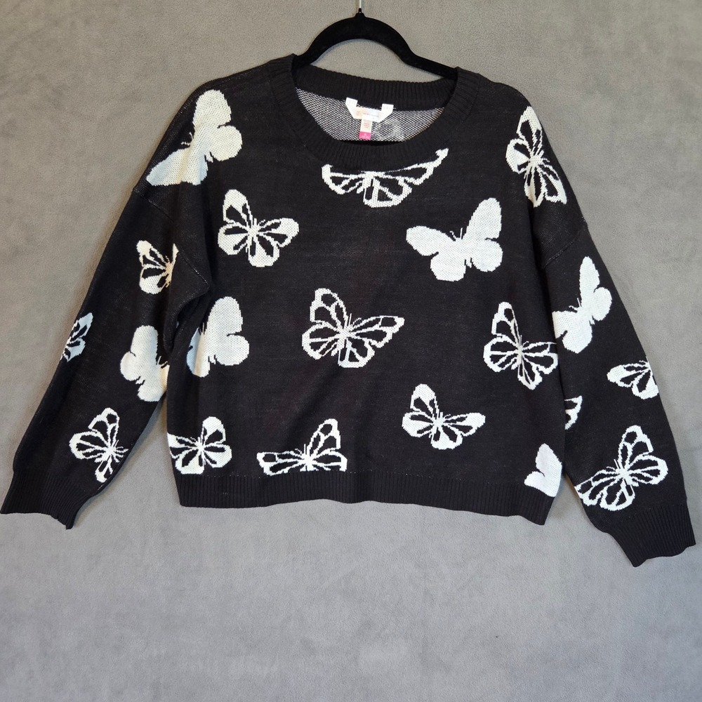 Butterfly Sweater Juniors Size XL Fairycore Soft Girl Grunge Fairy Whimsigoth